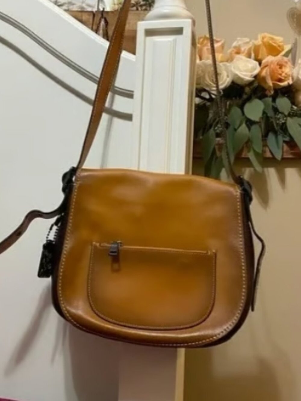 Coach 1941 Glove-Tanned Leather Saddle Bag 28 Exotic Colorblock - Picture 3 of 12